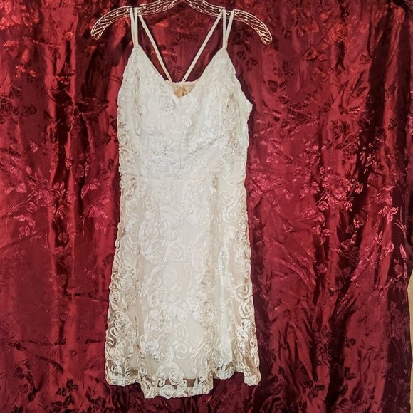 Winter White Lace Formal - Picture 1 of 12